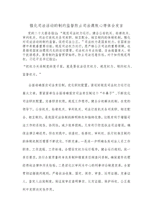 强化司法活动的制约监督防止司法腐败心得体会发言.docx