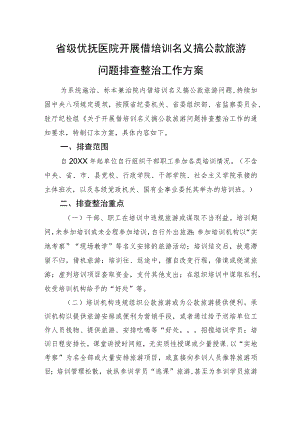 省级优抚医院开展借培训名义搞公款旅游问题排查整治工作方案.docx