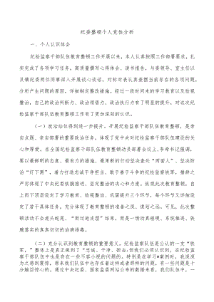 纪委整顿个人党性分析.docx