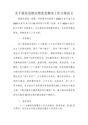关于落实巡察反馈意见整改工作方案范文.docx