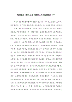 2023纪检监察干部队伍教育整顿工作推进会发言材料(精选7篇集锦)Word版供参考.docx