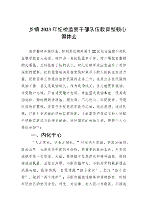 (精选五篇)乡镇2023年纪检监察干部队伍教育整顿心得体会.docx