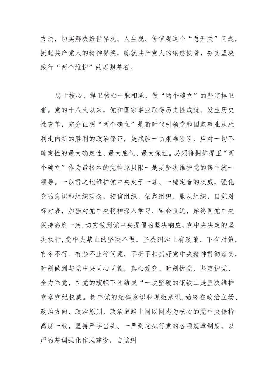 年轻干部学习心得:切实把“两个确立”转化为坚决做到“两个维护”的自觉.docx_第3页