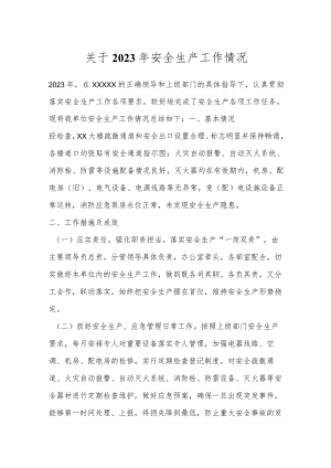 关于2023年安全生产工作情况.docx