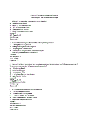 科特勒市场营销第二章习题与答案.docx