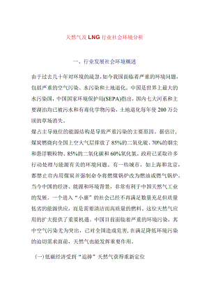 天然气及LNG行业社会环境分析.docx