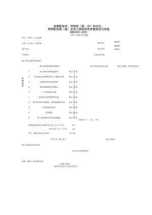 成套配电柜、控制柜(屏、台)和动力、照明配电箱(盘)安装工程检验批质量验收记录表.docx