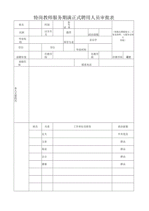 特岗教师服务期满正式聘用人员审批表.docx