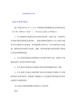 的安全承诺书汇总六篇(精编).docx
