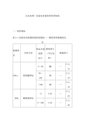污水处理厂实验室质量控制管理制度.docx