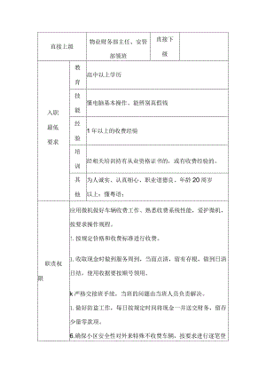 物业收费员职务说明书范文.docx