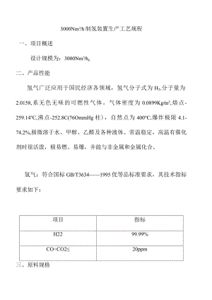 制氢装置生产工艺规程.docx