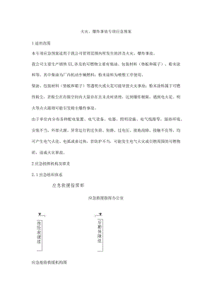 火灾、爆炸事故专项应急预案.docx