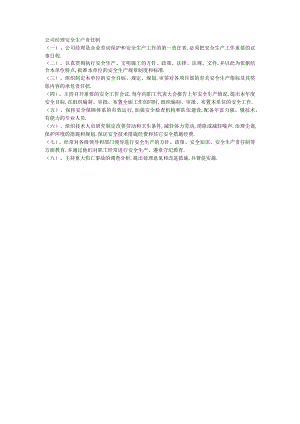 公司经理安全生产责任制工程文档范本.docx