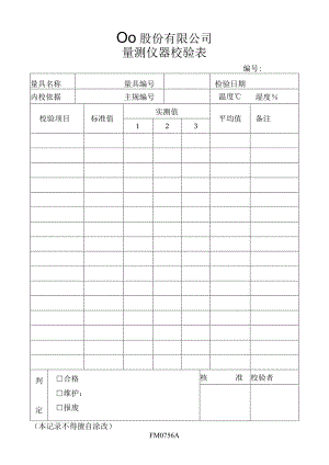 量测仪器校验表工程文档范本.docx