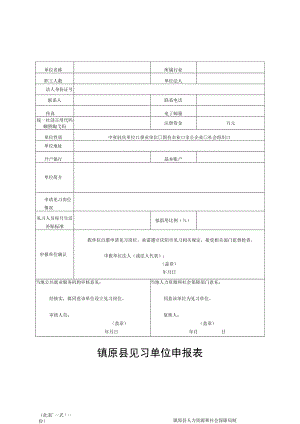 镇原县见习单位申报表.docx