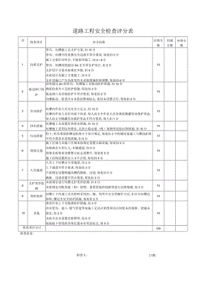 道路工程安全检查评分表.docx