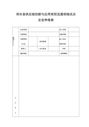 邻水县供应链创新与应用商贸流通领域试点企业申报表.docx