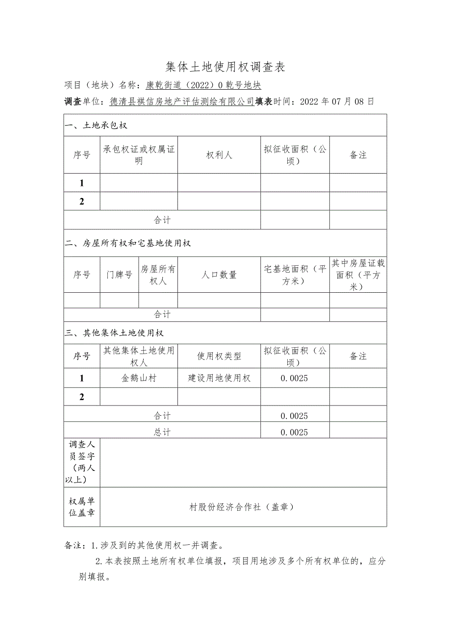 集体土地使用权调查表.docx_第1页