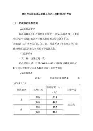 城市生活垃圾清运处置工程声环境影响评价方案.docx