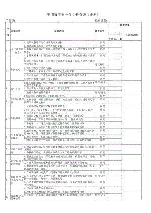 集团节前安全自主检查表(电器).docx