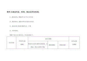 面试内容、时间、地点及评分标准.docx