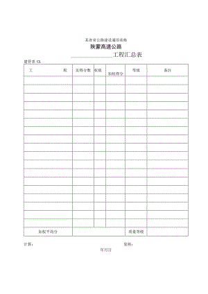 建管表13 工程汇总表工程文档范本.docx