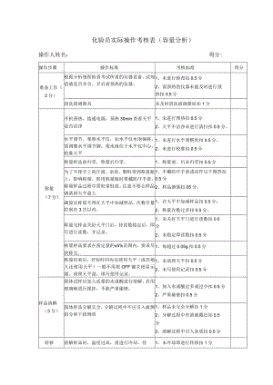 化验员实际操作考核表（容量分析）.docx