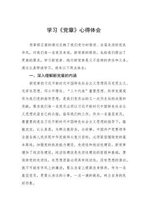 2023关于新党章的学习心得体会四篇.docx