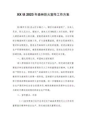 XX镇2023年森林防火宣传工作方案.docx