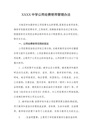 中学公用经费使用管理办法.docx