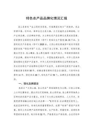 特色农产品品牌化情况汇报.docx