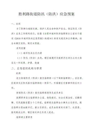 胜利路街道防汛防洪应急预案.docx