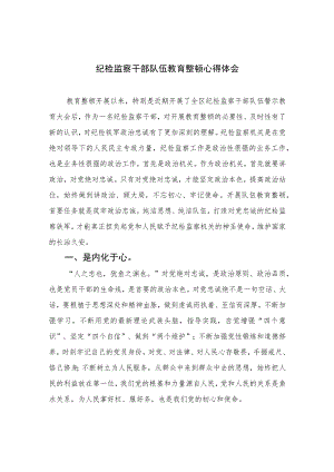 2023纪检监察干部队伍教育整顿心得体会范文(精选共10篇).docx