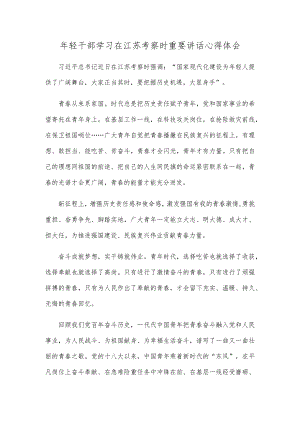 年轻干部学习在江苏考察时重要讲话心得体会.docx