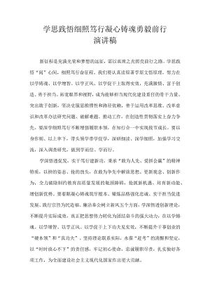 学思践悟细照笃行 凝心铸魂勇毅前行 演讲稿.docx