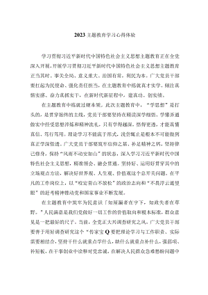 2023主题教育学习心得体验.docx