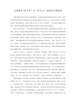 2023年主题教育“当下改”与“长久立”相结合心得体会.docx