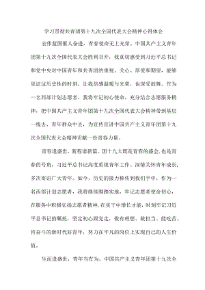 街道社区学习贯彻共青团第十九次全国代表大会精神心得体会 （合计8份）.docx