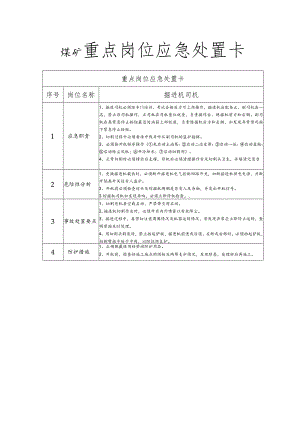 矿业有限公司煤矿重点岗位应急处置卡.docx