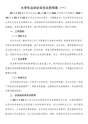 大学生运动会安全应急预案.docx