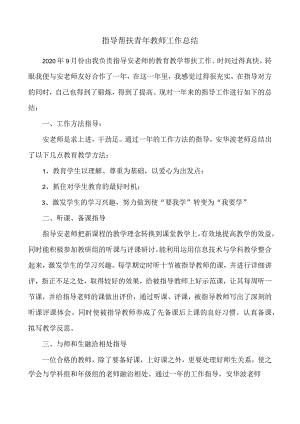 指导帮扶青年教师总结.docx