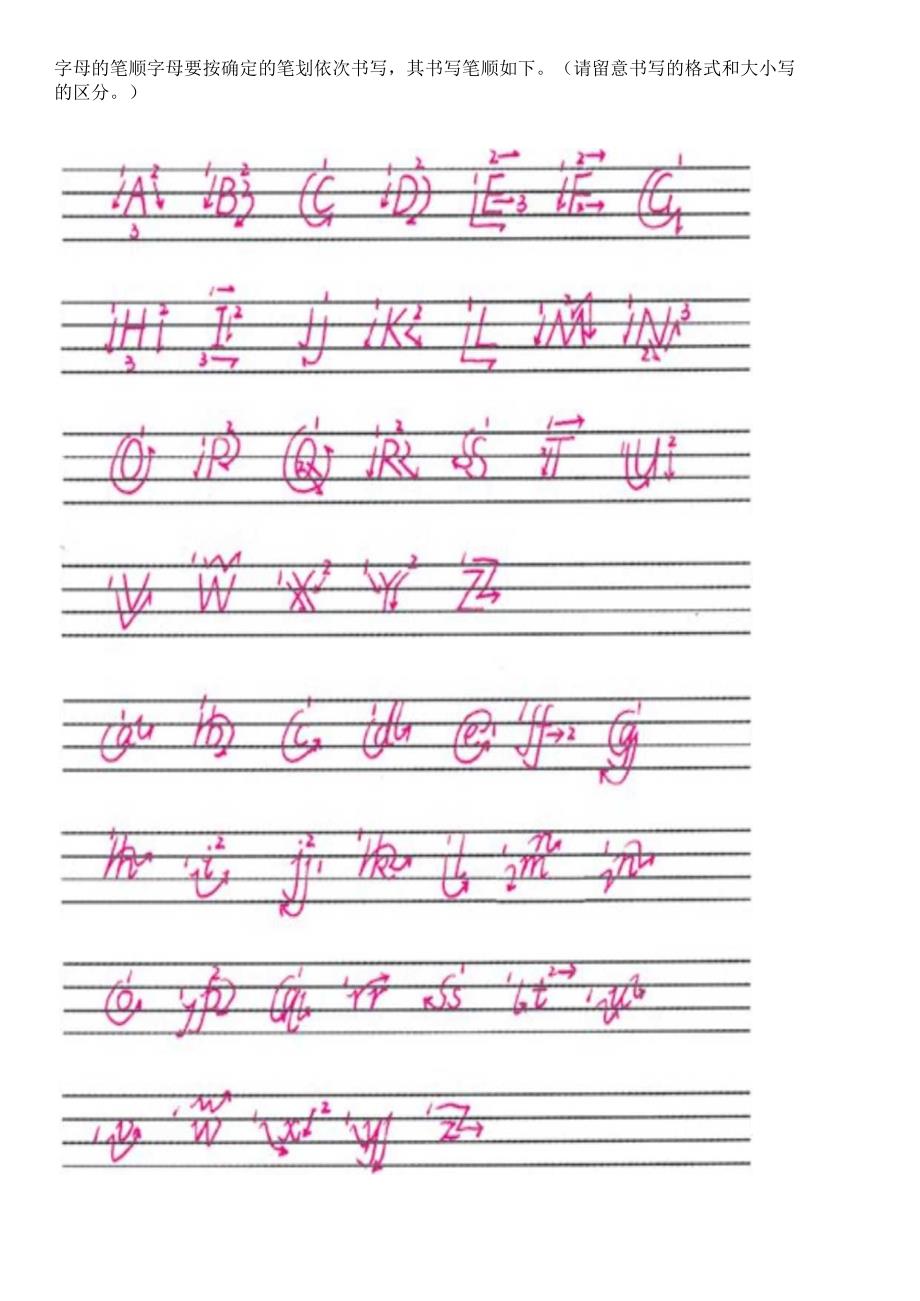 26个英文字母拼音书写笔顺标准及练习-耐磨一号打印版.docx_第2页
