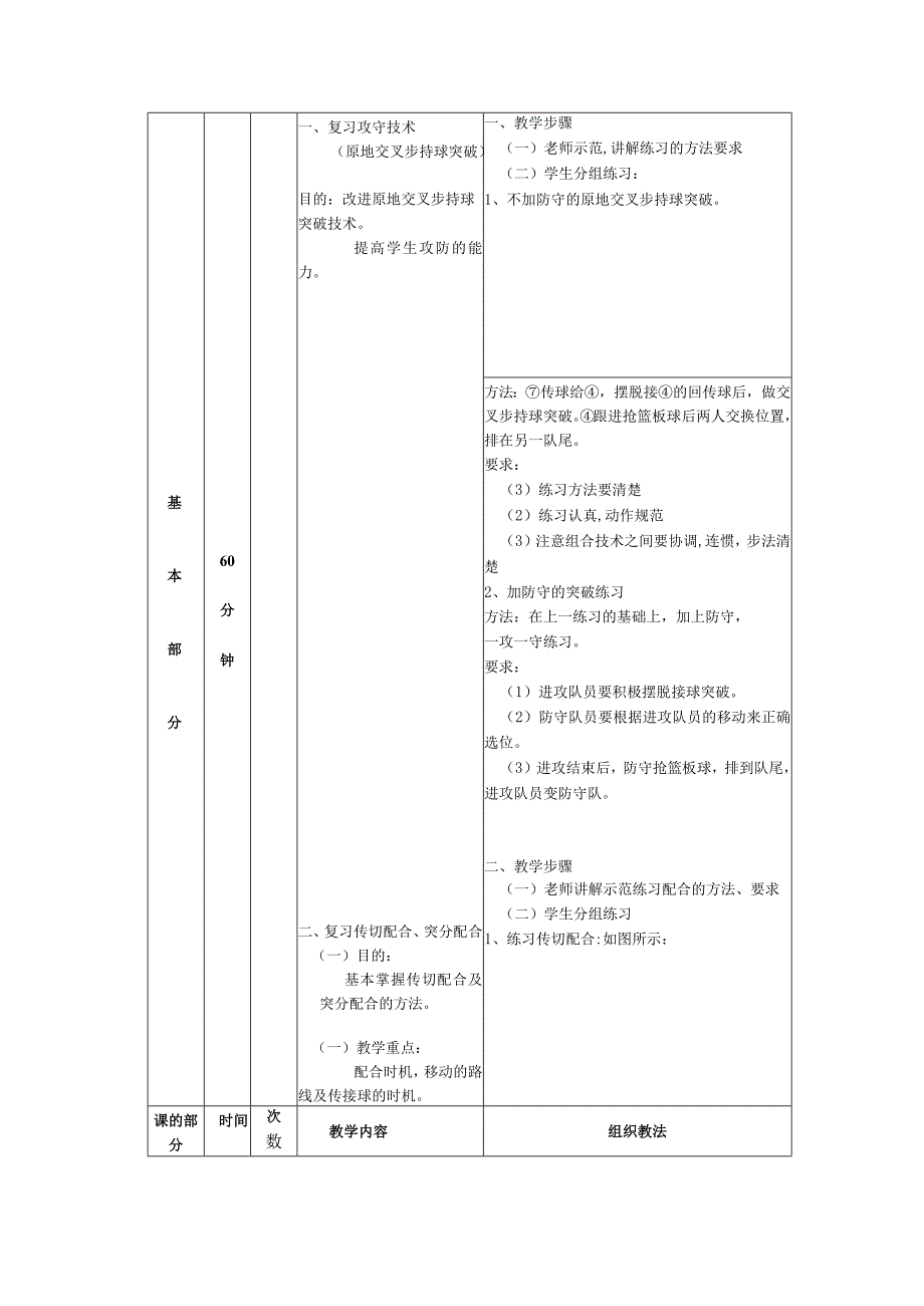 少儿篮球课次继续学习进攻战术基本配合(掩护配合)教案.docx_第3页