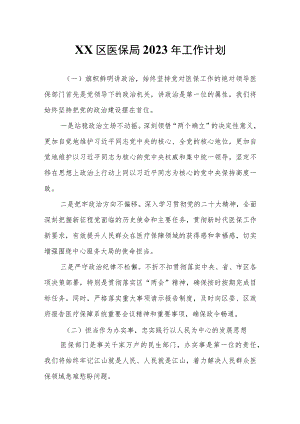 XX区医保局2023年工作计划.docx