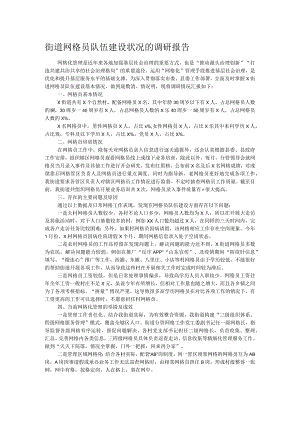 街道网格员队伍建设状况的调研报告.docx