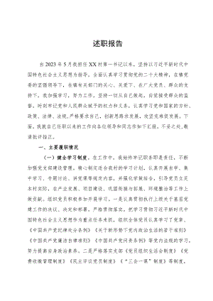 2023年乡镇驻村第一书记述职报告.docx