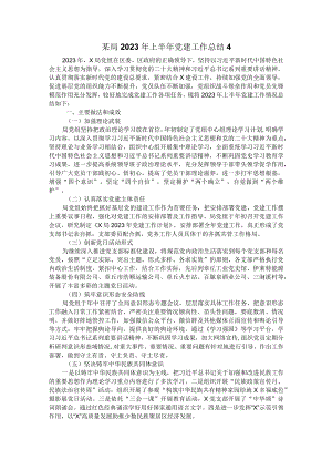 某局2023年上半年党建工作总结4.docx