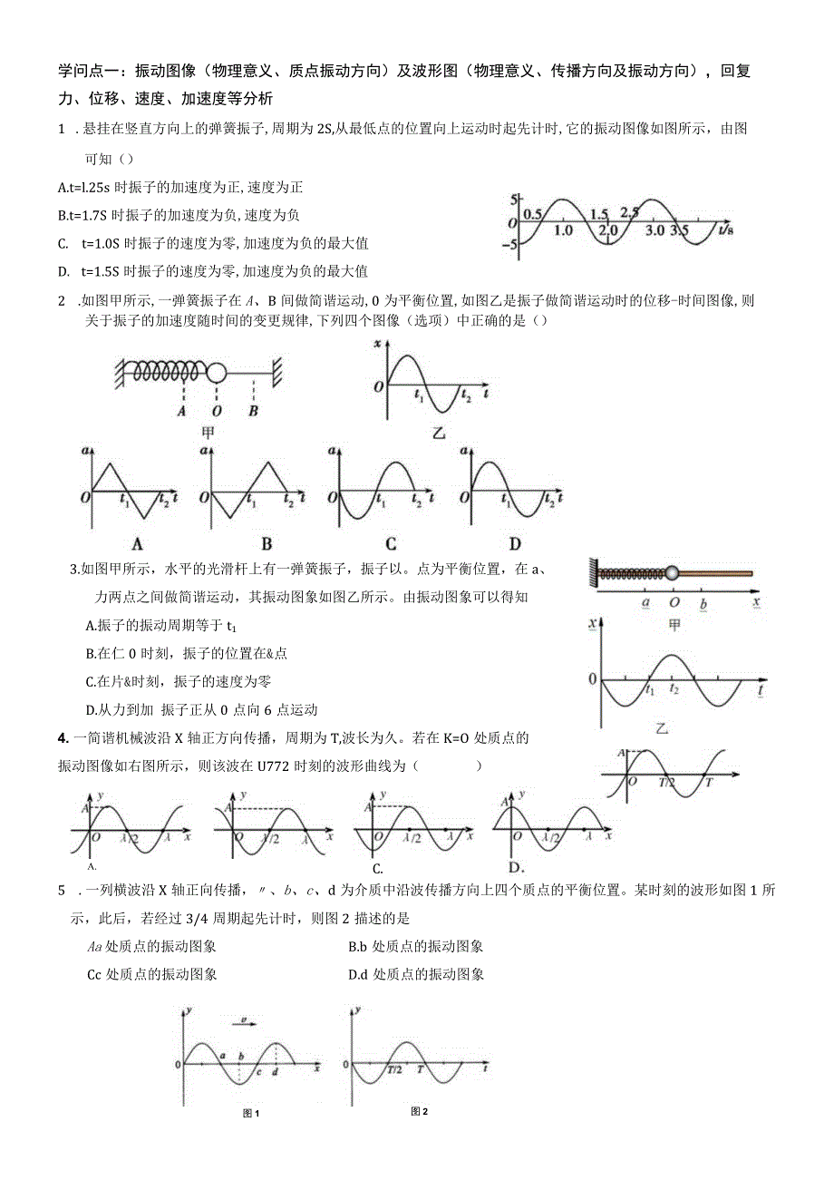 2023机械振动和机械波专题复习.docx_第1页