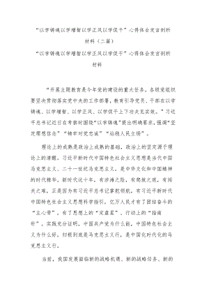 “以学铸魂 以学增智 以学正风 以学促干”心得体会发言剖析材料(二篇).docx
